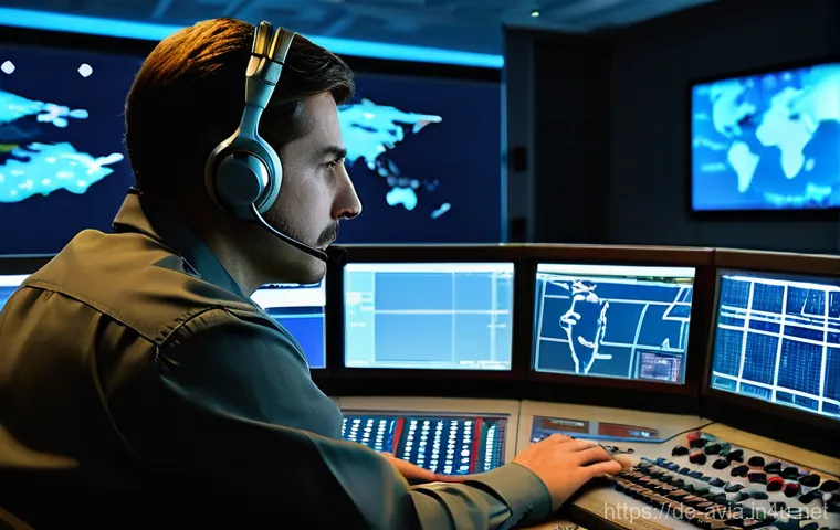 항공운항관리사 항공 사고 예방 - **Prompt:** A highly detailed, realistic image of a modern German air traffic control center (e.g., ...